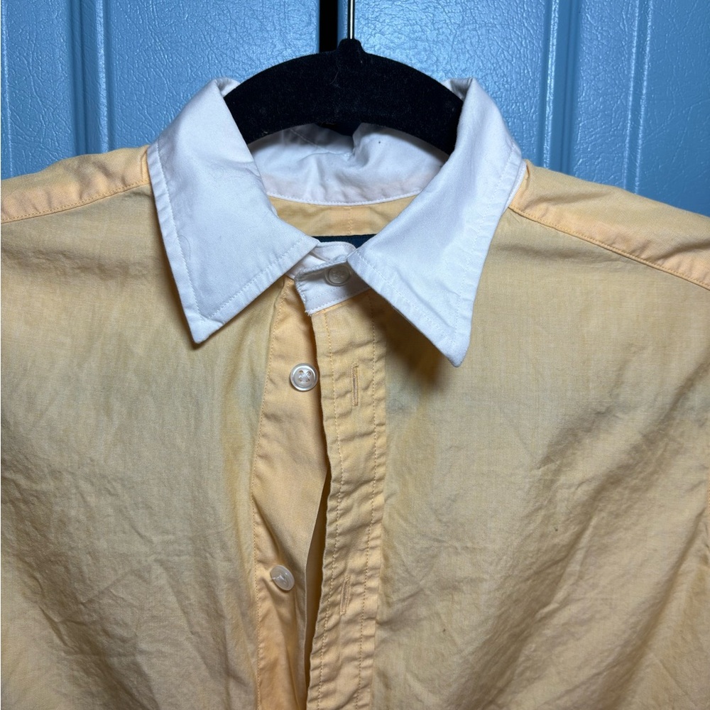 Ralph Lauren Yellow Button-Up Shirt with White Collar